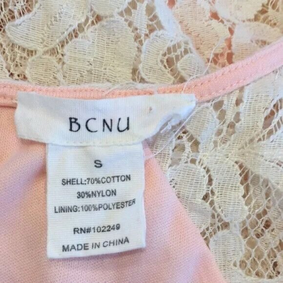 BCNU Dress Lace Over Peach Lining Skater Side Cutouts Small - Picture 5 of 6